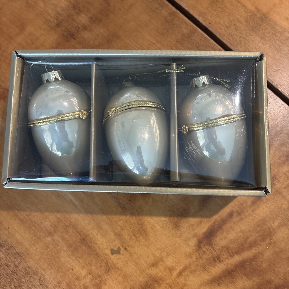 Regency 4 Inch Glass Faberge Egg Spring Easter Ornaments Home Decoration 3 Count